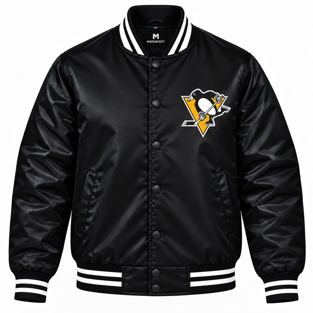 Pittsburgh Penguins Black Heavyweight Satin Jacket
