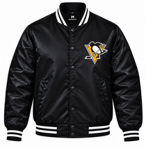 Pittsburgh Penguins Black Heavyweight Satin Jacket