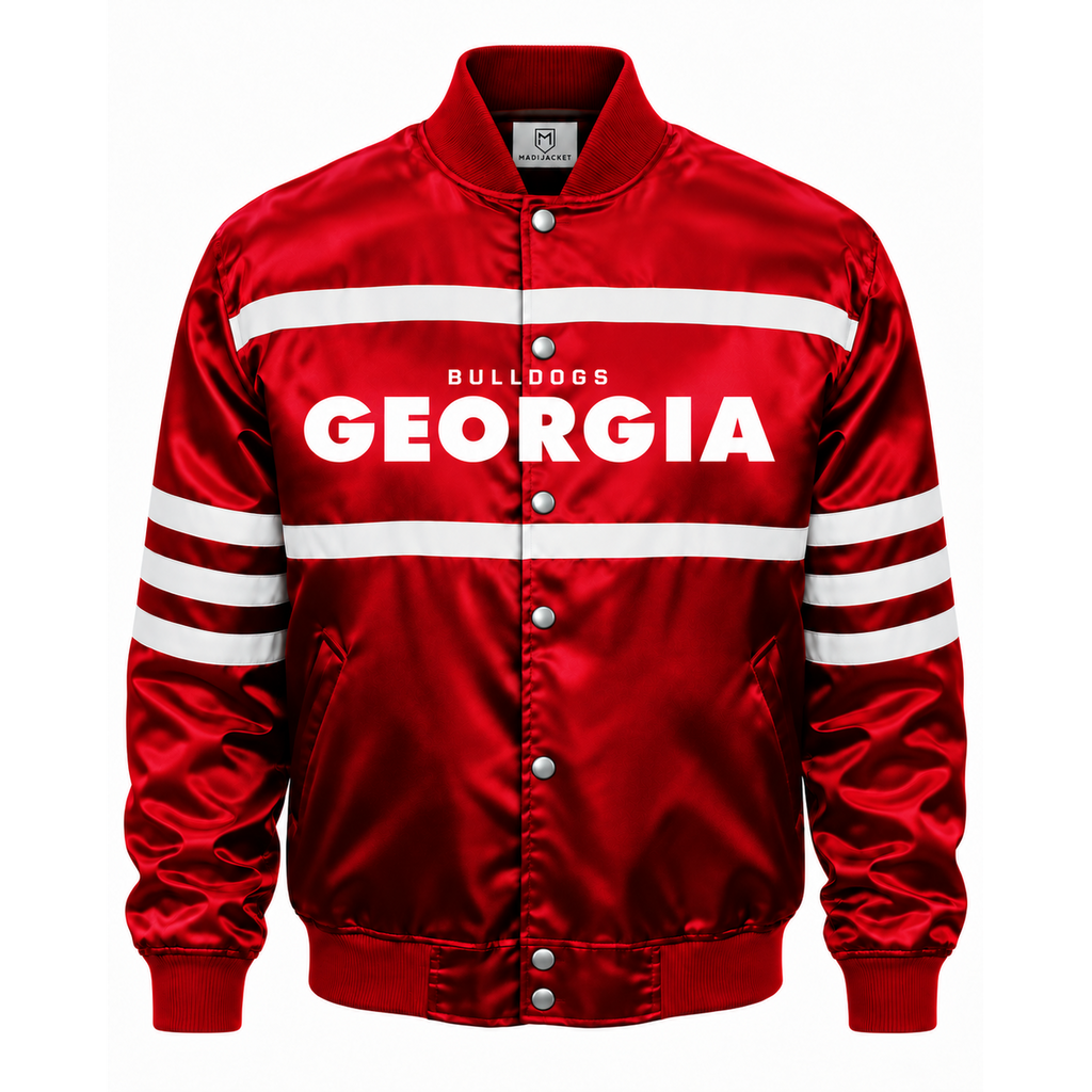 Georgia Bulldogs Stripe Heavyweight Satin Jacket