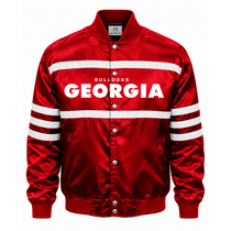 Georgia Bulldogs Stripe Heavyweight Satin Jacket