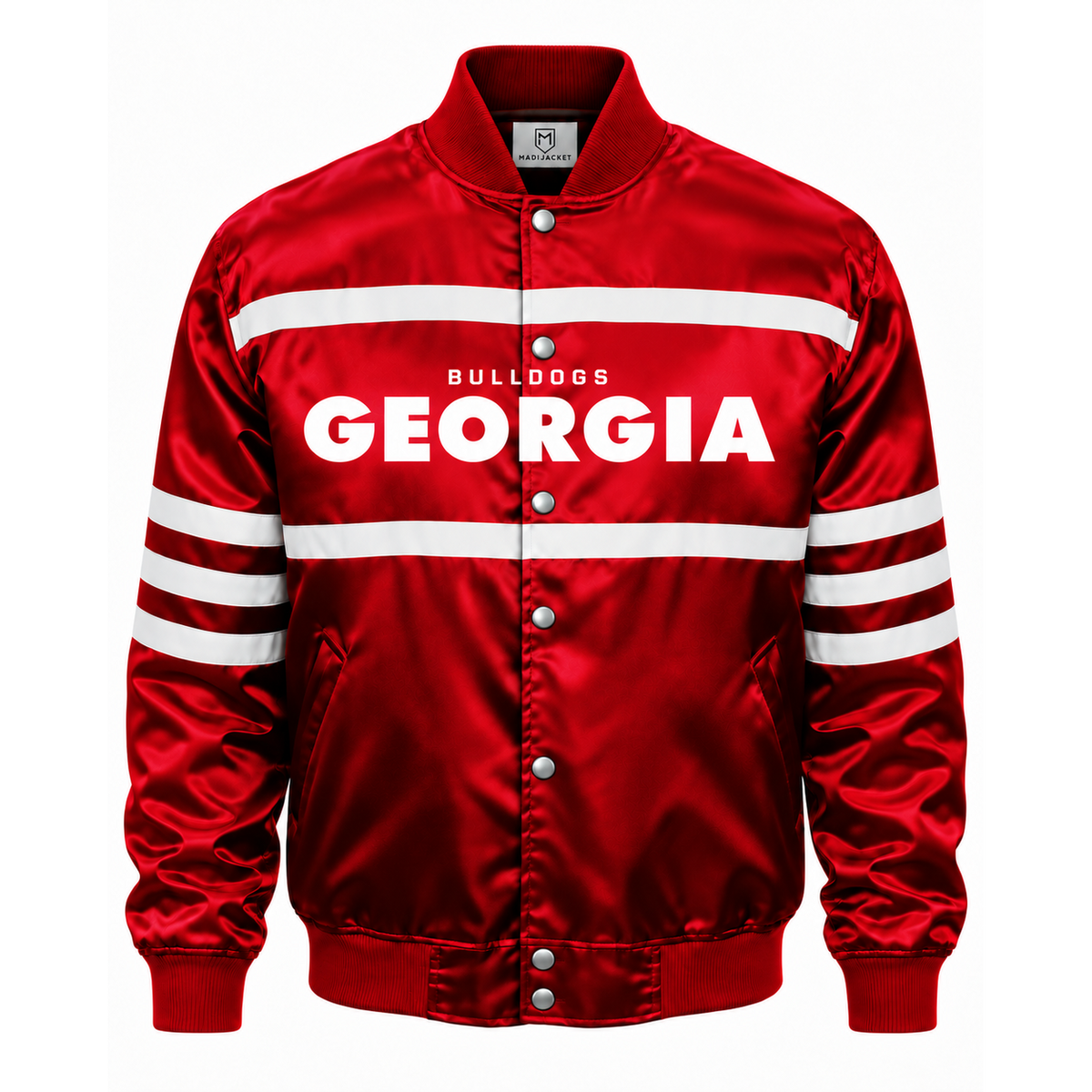 Georgia Bulldogs Stripe Heavyweight Satin Jacket