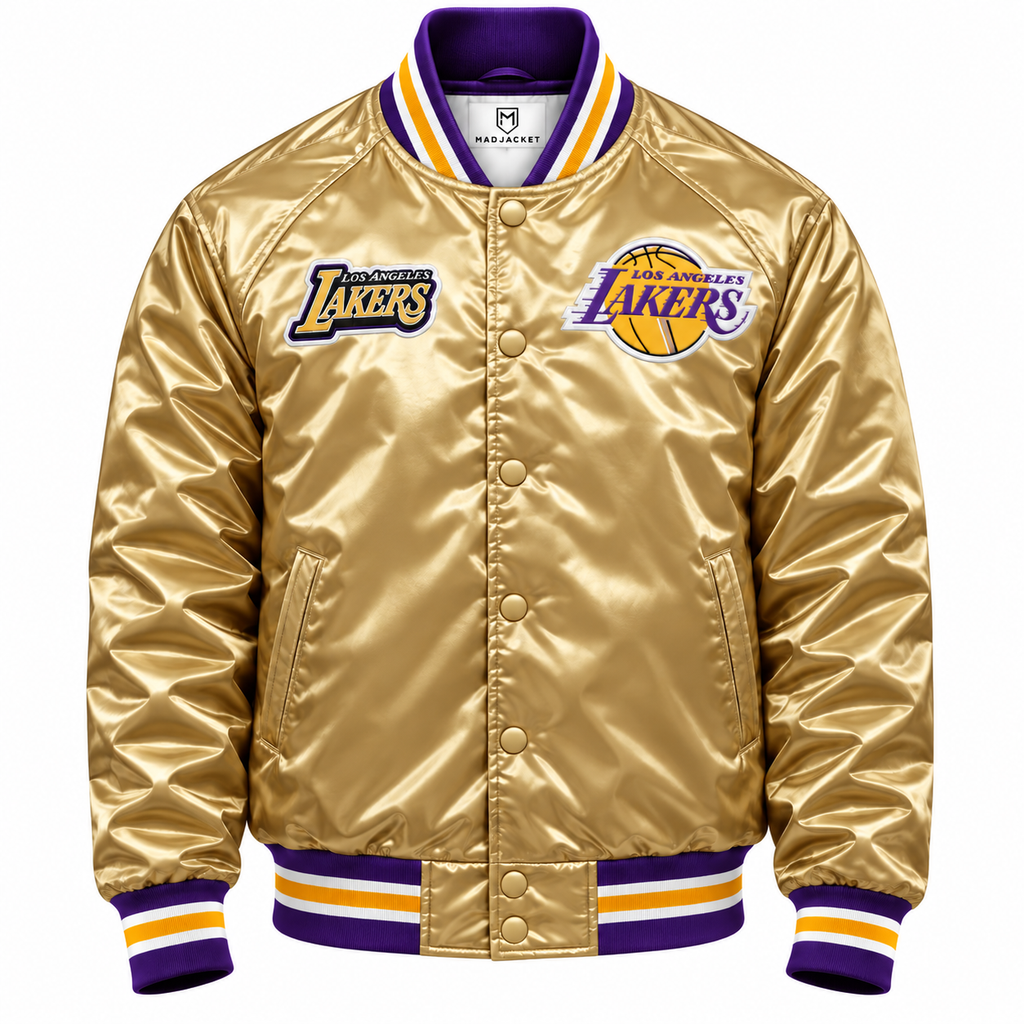 LA Lakers championship Gold Heavyweight Satin Jacket