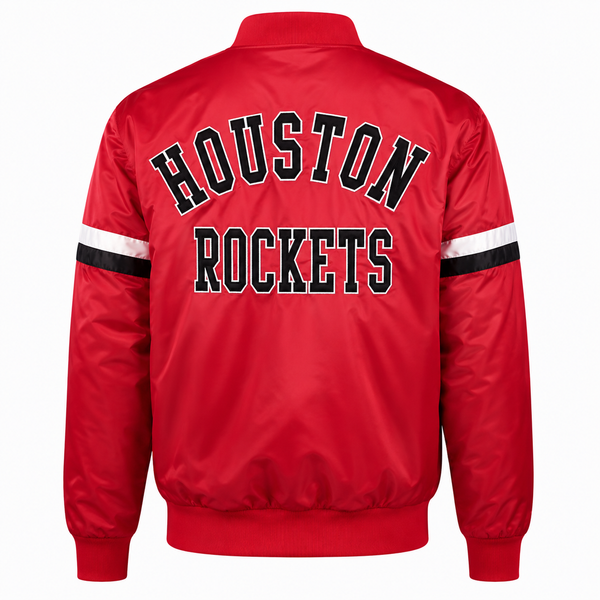 Houston Rockets Inspired Heavyweight Satin Fan Jacket