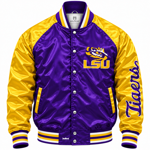 LSU Tigers Varsity Heavyweight Satin Jacket