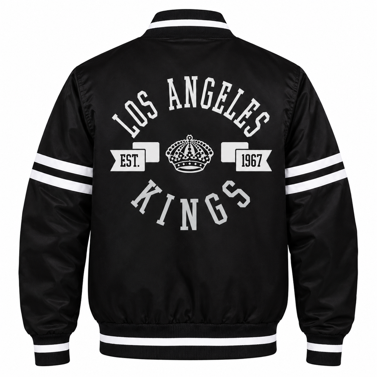 Los Angeles Kings NHL Heavyweight Satin Jacket Back View