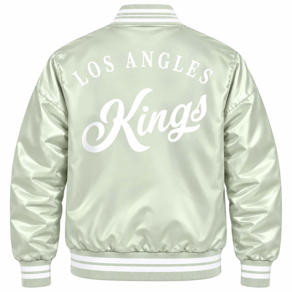 Los Angeles Kings NHL Heavyweight Satin Jacket Back View