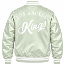 Los Angeles Kings NHL Heavyweight Satin Jacket Back View