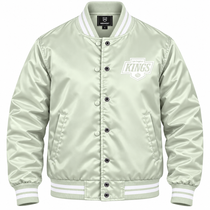 Los Angeles Kings NHL Heavyweight Satin Jacket Front View