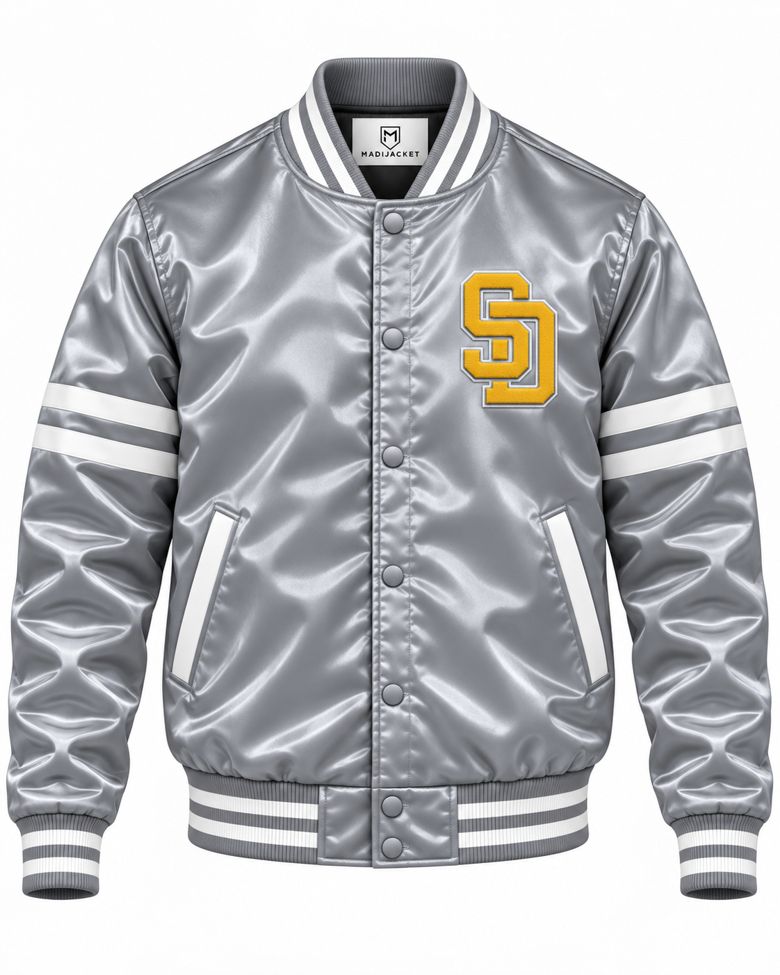 San Diego Padres Stripe Sleeves Heavyweight Satin Jacket Main image