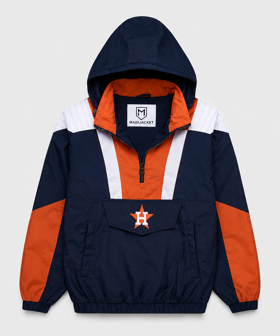 Astros Inspired Hooded Pullover Jacket