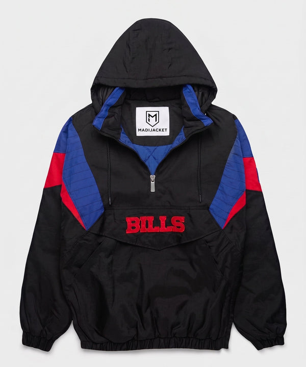 Bills Inspired Blackout Hooded Pullover Jacket
