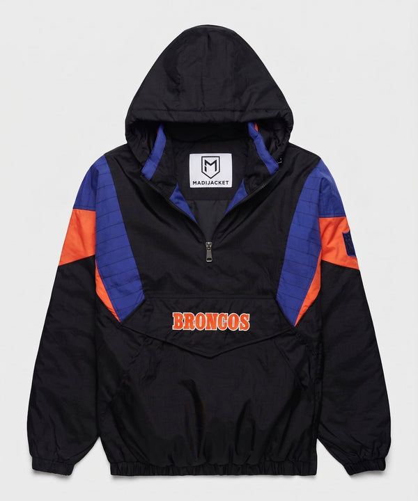 Broncos Inspired Blackout Hooded Pullover Jacket