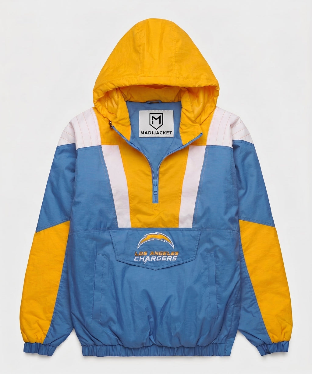 Chargers Inspired Hooded Pullover Jacket