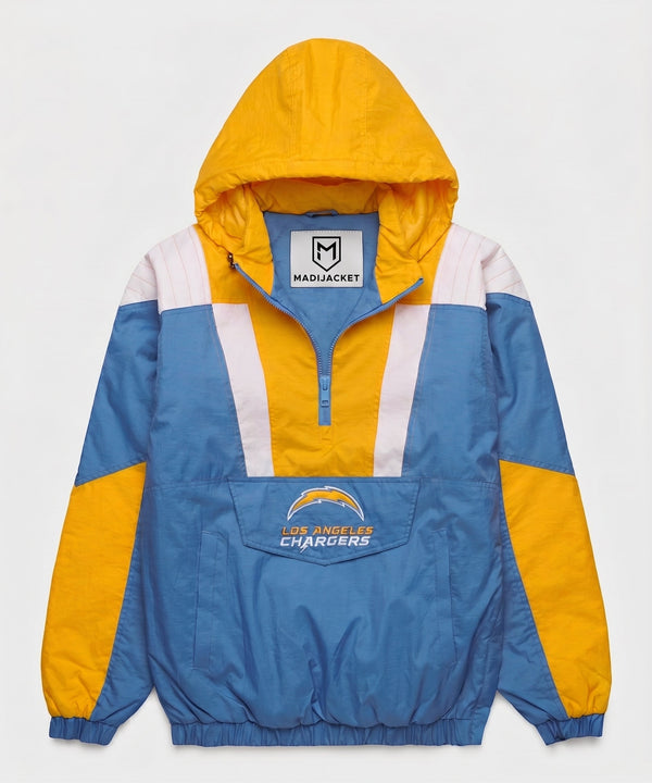 Chargers Inspired Hooded Pullover Jacket