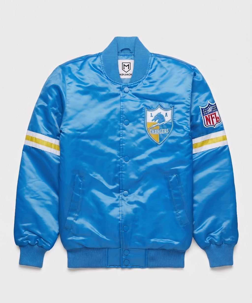 Chargers Heavyweight Satin Fan Jacket