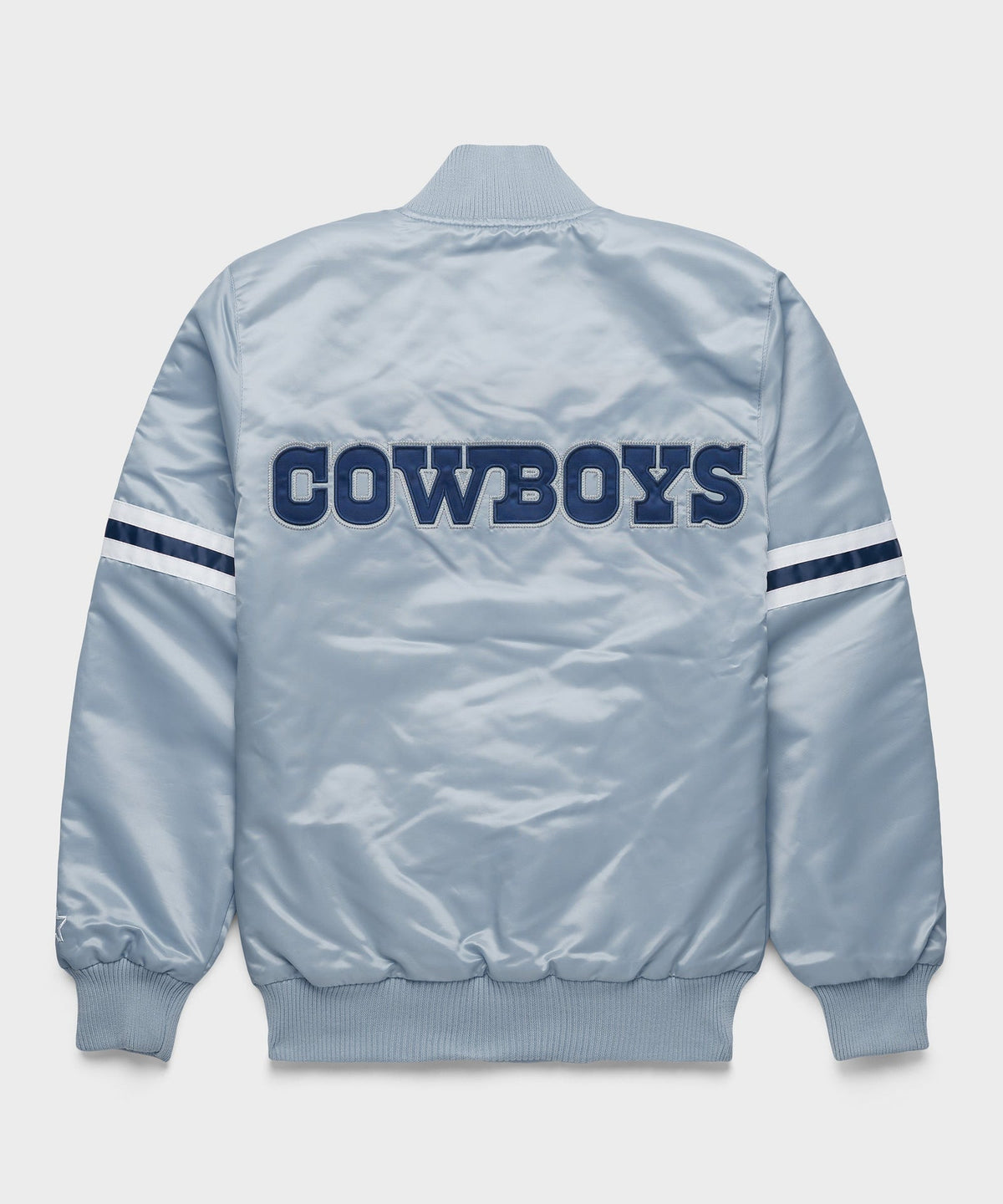 Cowboys Heavyweight Silver Satin Fan Jacket
