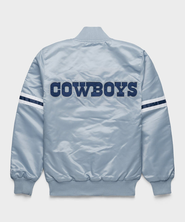 Cowboys Heavyweight Silver Satin Fan Jacket
