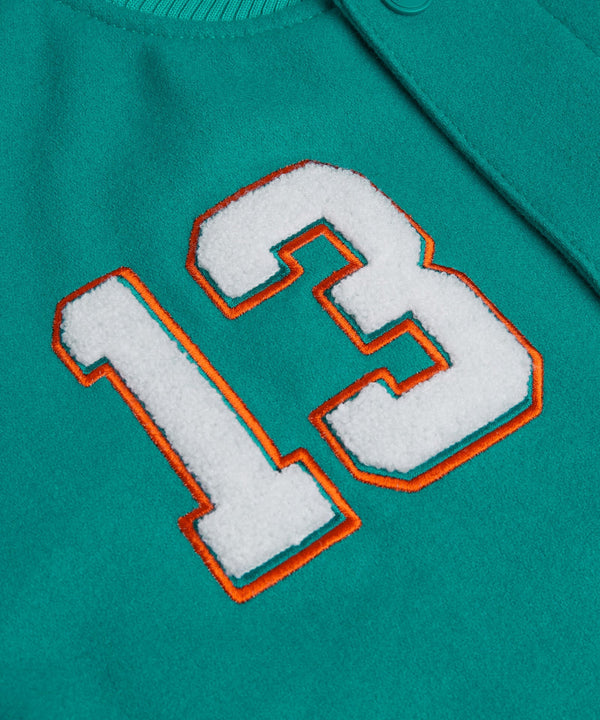 Legend Inspired Aqua Leather Varsity Jacket