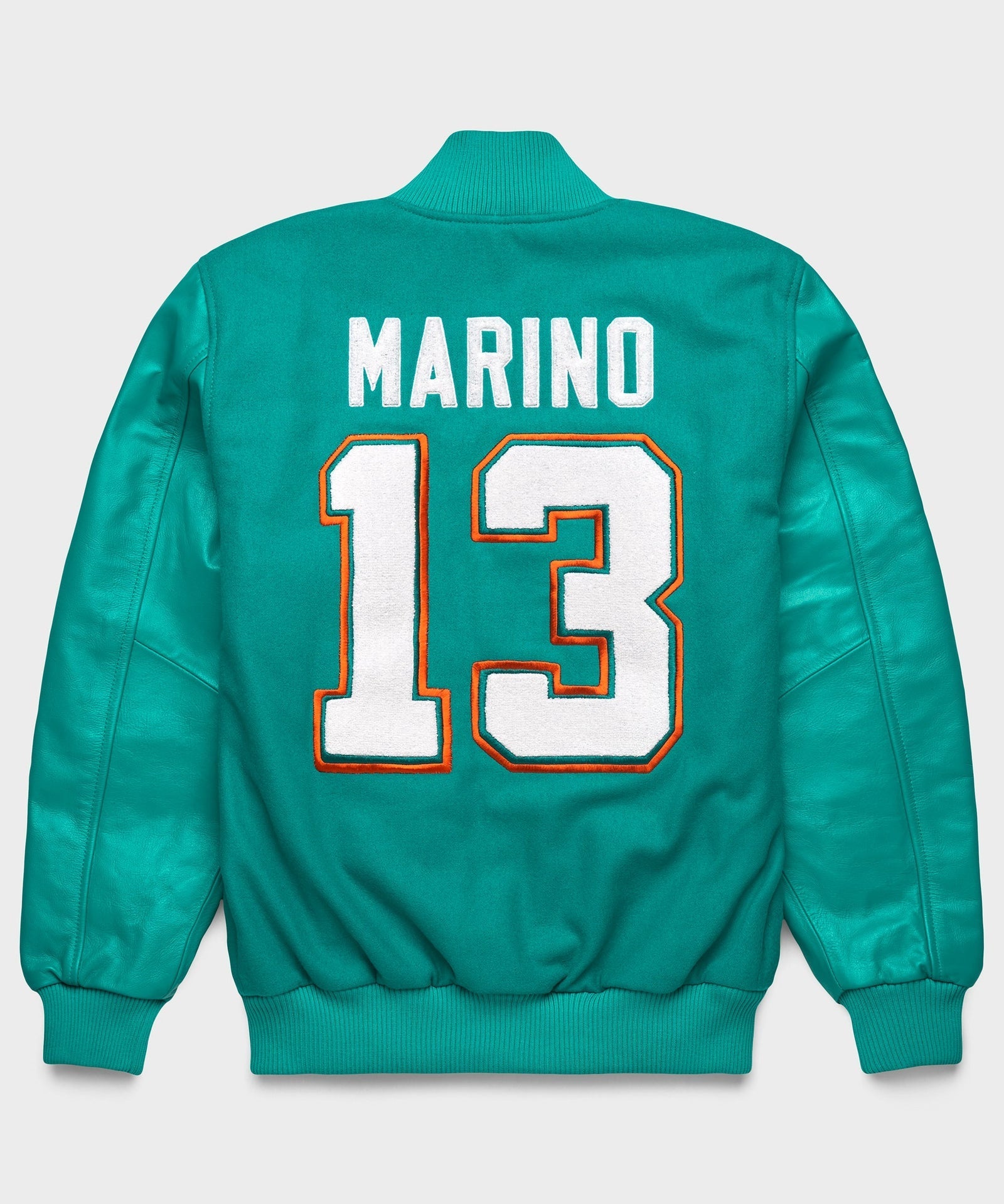 Legend Inspired Aqua Leather Varsity Jacket Secondary image