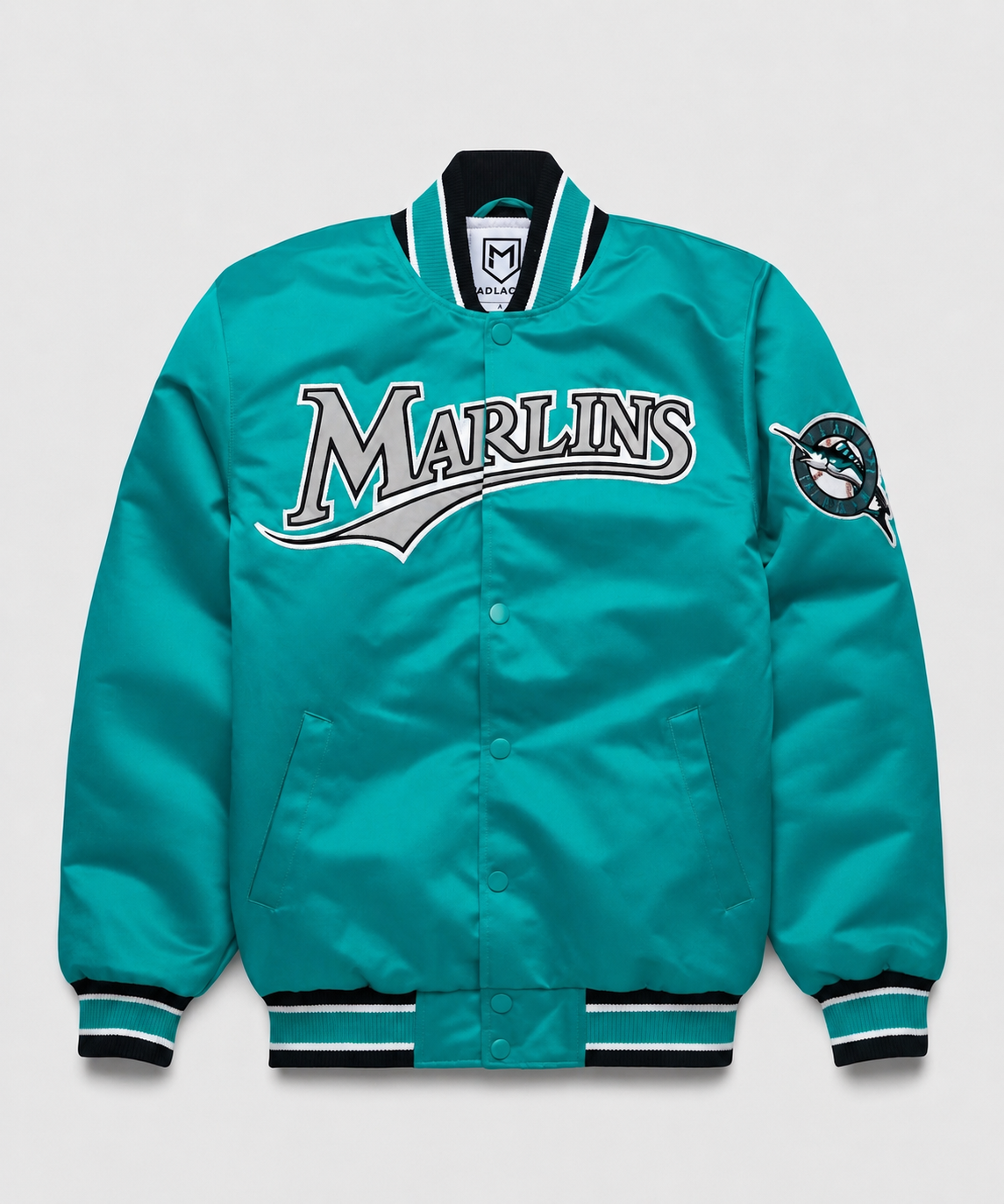 Marlins Heavyweight Satin Fan Jacket