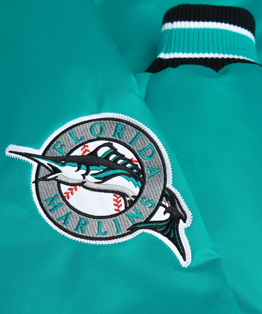 Marlins Heavyweight Satin Fan Jacket