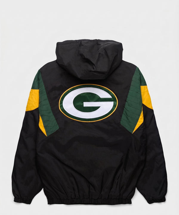 Packers Inspired Blackout Hooded Pullover Jacket