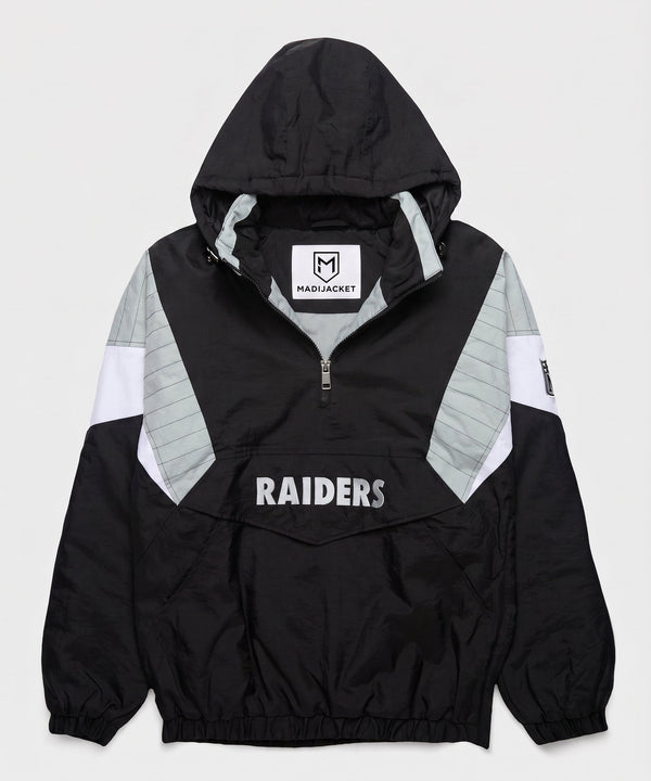 Raiders Inspired Blackout Hooded Pullover Jacket