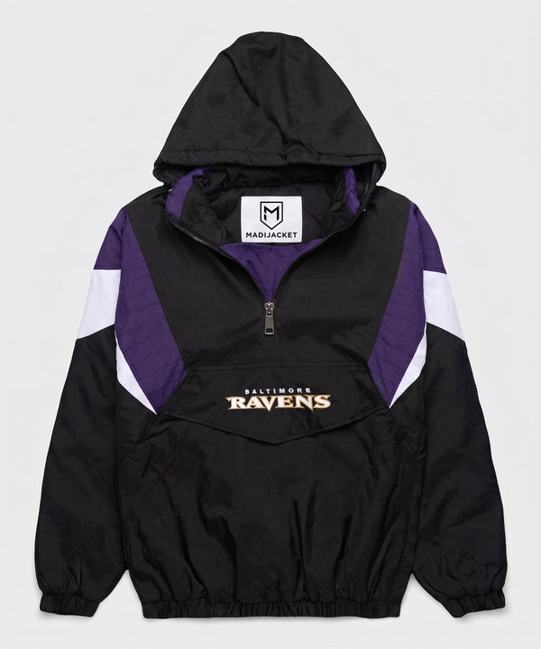 Ravens Inspired Hooded Pullover Jacket
