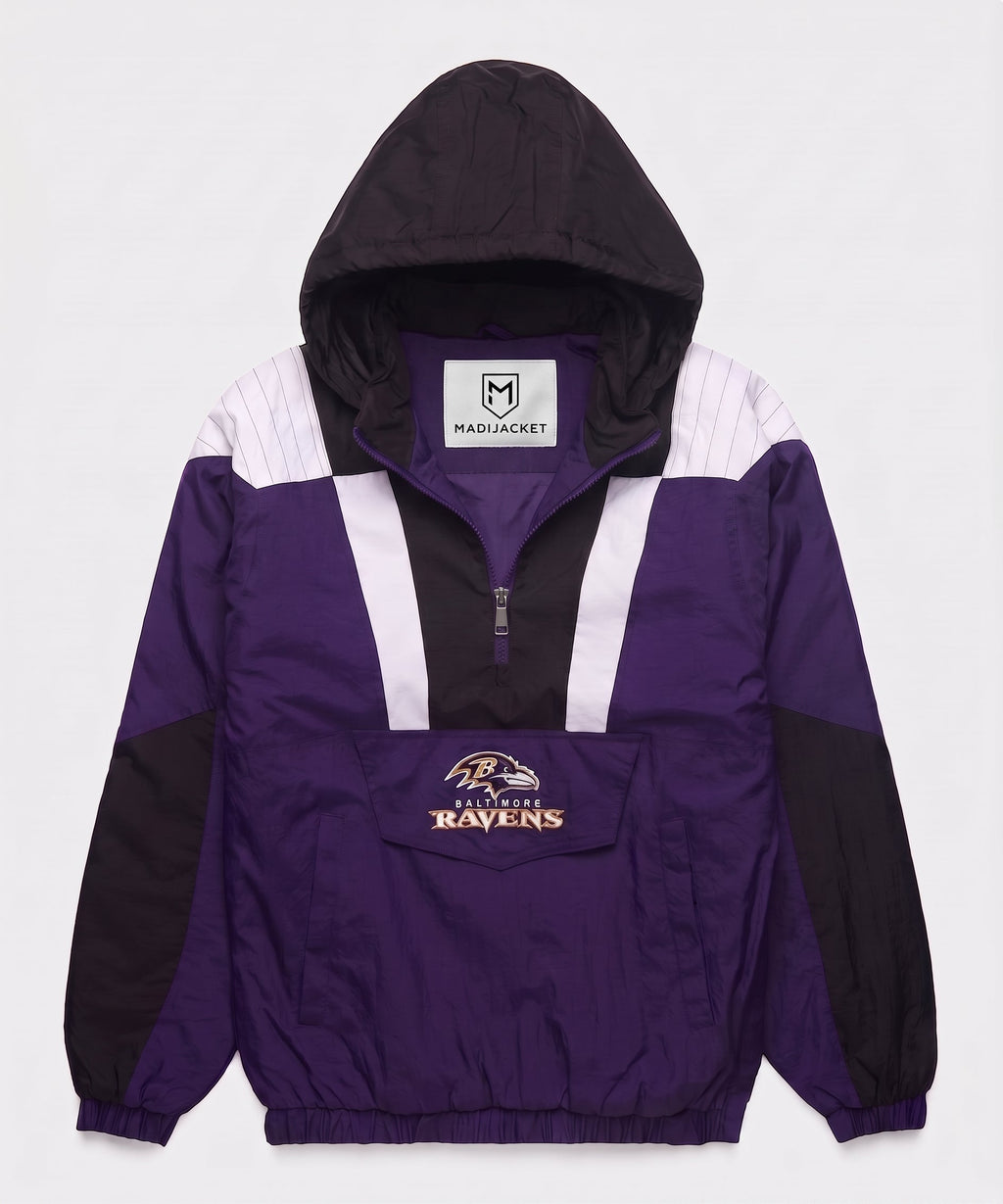 Ravens Inspired Hooded Pullover Jacket