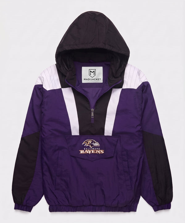 Ravens Inspired Hooded Pullover Jacket