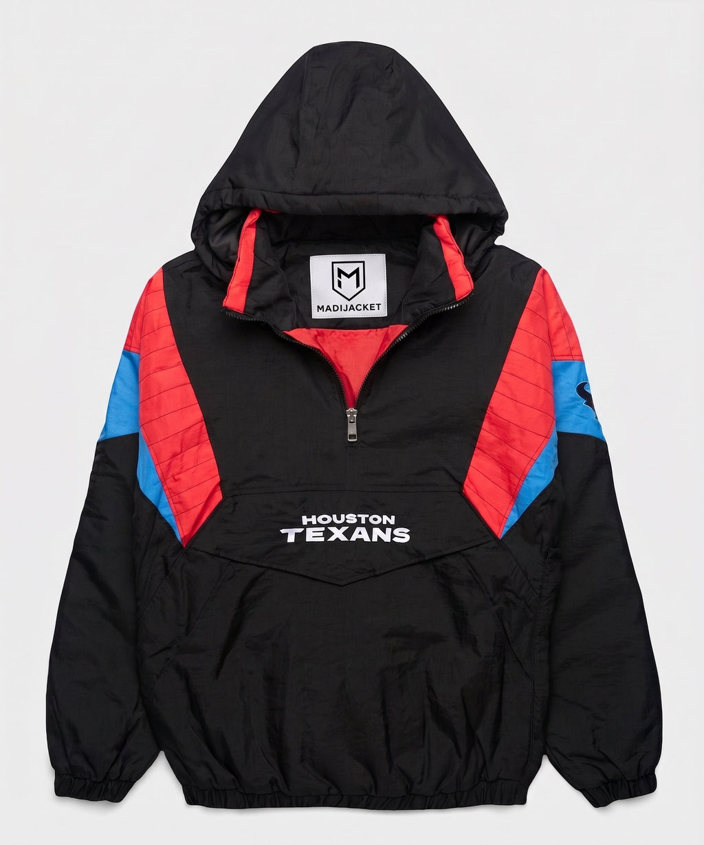 Texans Inspired Blackout Hooded Pullover Jacket