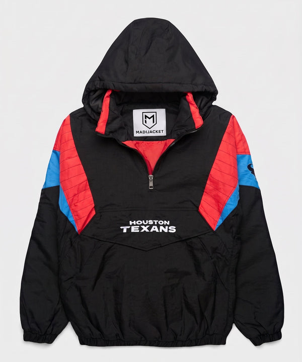 Texans Inspired Blackout Hooded Pullover Jacket