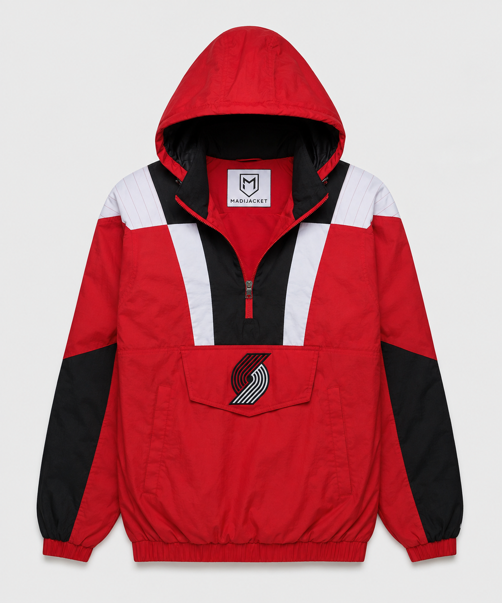 Trail Blazers Inspired Hooded Pullover Jacket