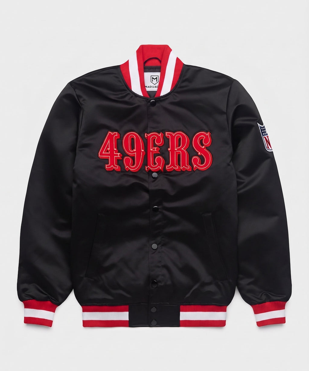 49ers Blackout Heavyweight  Satin Fan Jacket