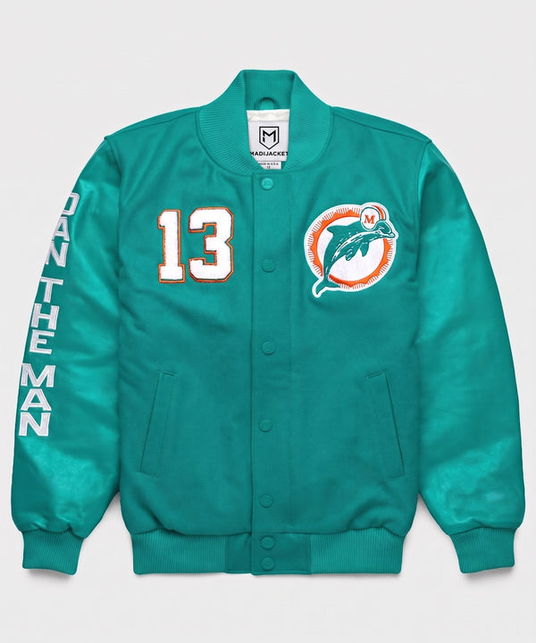 Legend Inspired Aqua Leather Varsity Jacket
