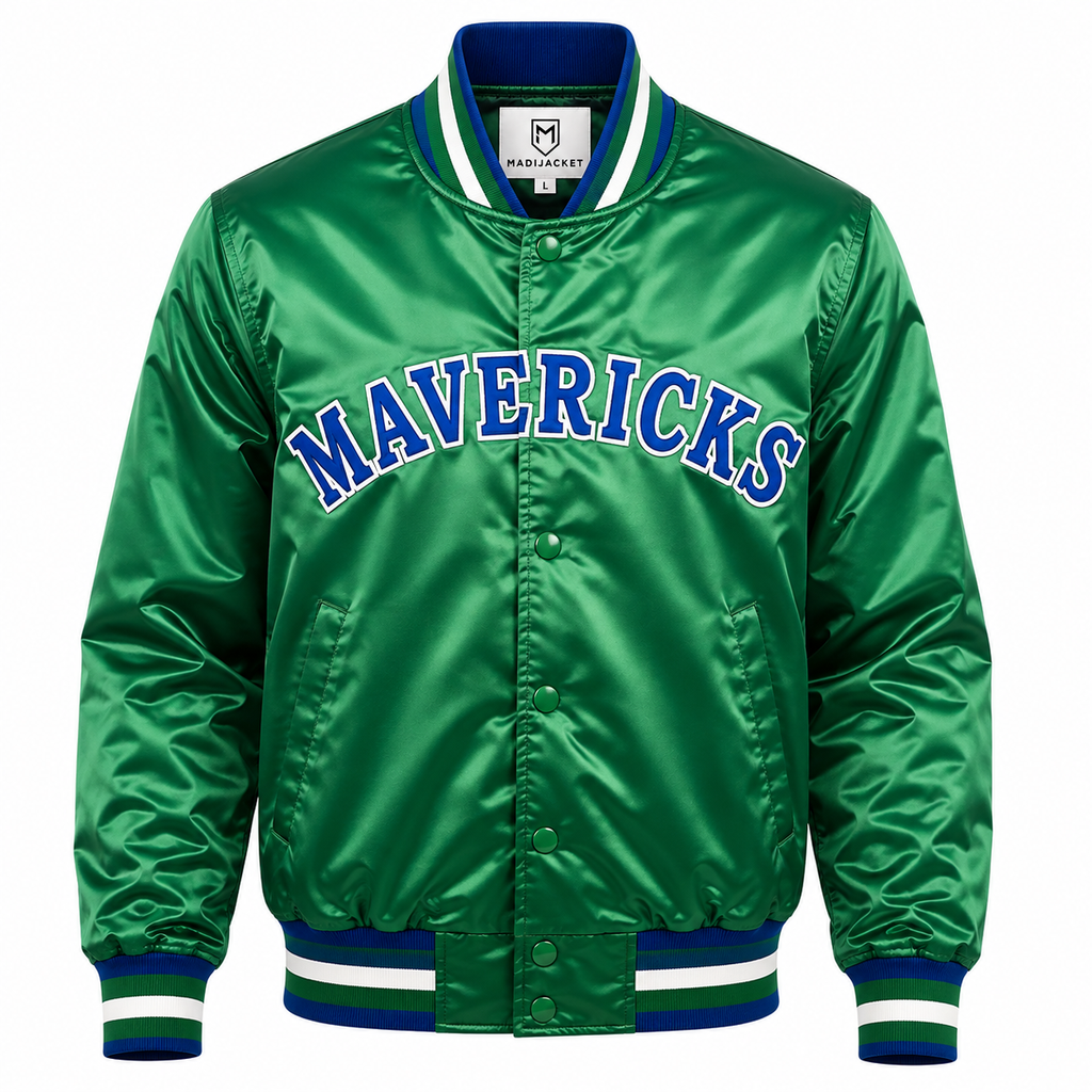 Dallas Mavericks Heavyweight Satin Fan Jacket with classic basketball-inspired styling