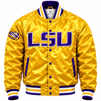 LSU Tigers Full Snap Heavyweight Satin Jacket