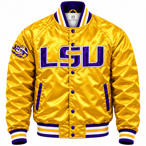 LSU Tigers Full Snap Heavyweight Satin Jacket