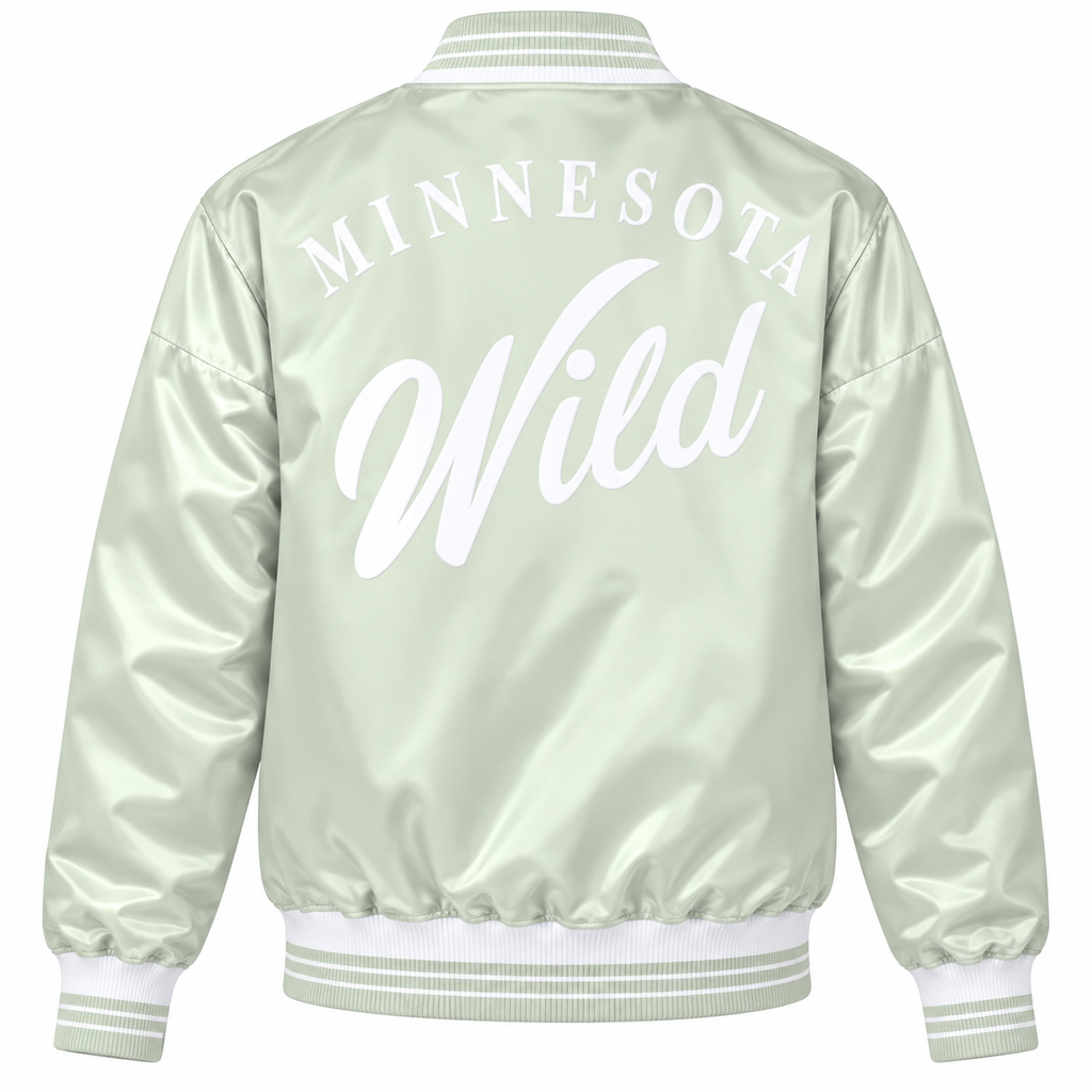 Minnesota Wild NHL Heavyweight Satin Jacket Back View