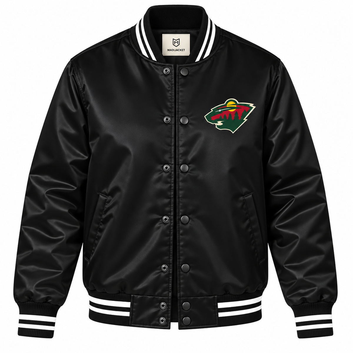 Minnesota Wild Full-Snap NHL Heavyweight Satin Jacket Front View