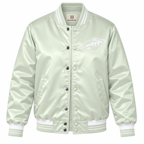 Minnesota Wild NHL Heavyweight Satin Jacket Front View