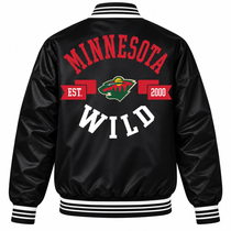 Minnesota Wild Full-Snap NHL Heavyweight Satin Jacket Back View