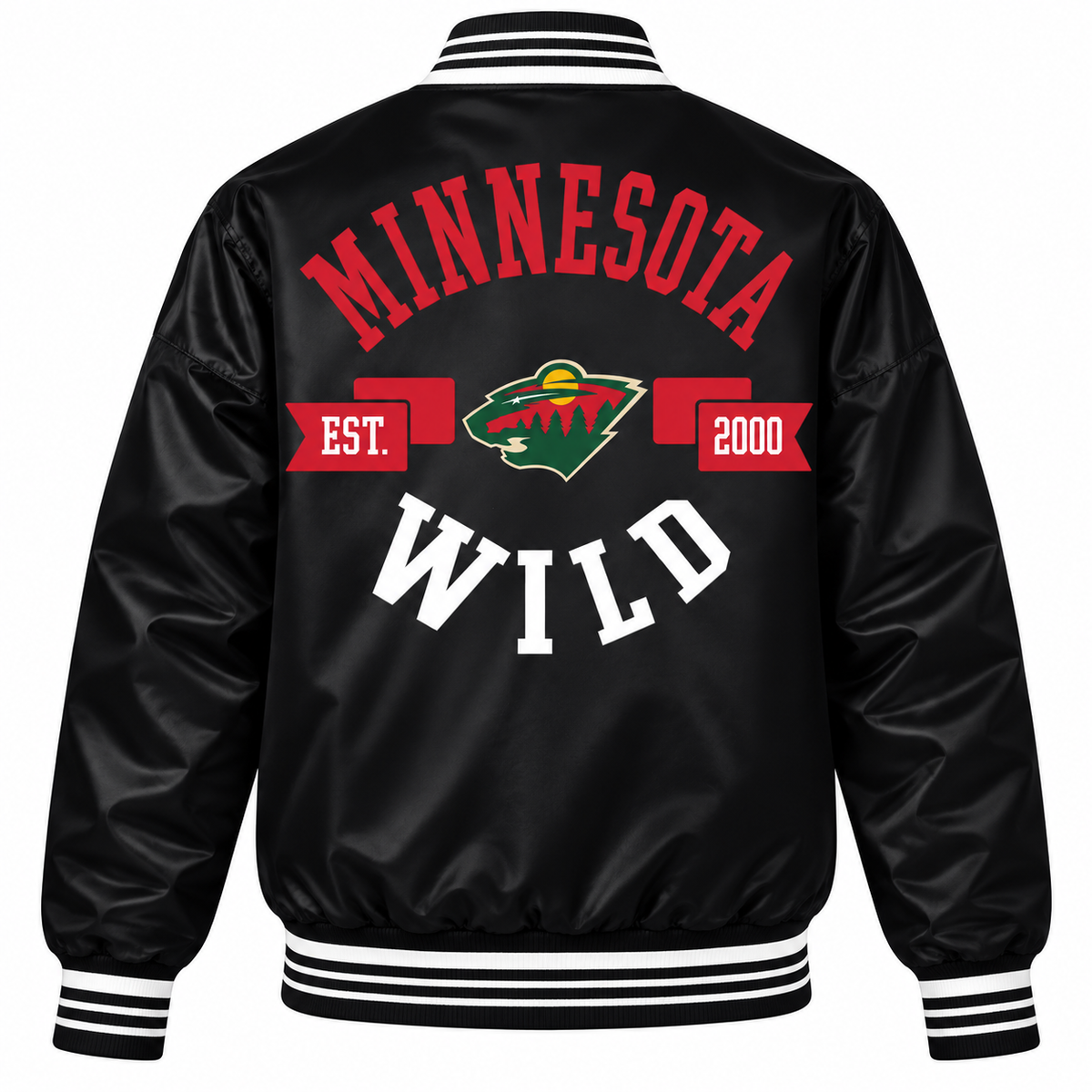 Minnesota Wild Full-Snap NHL Heavyweight Satin Jacket Back View