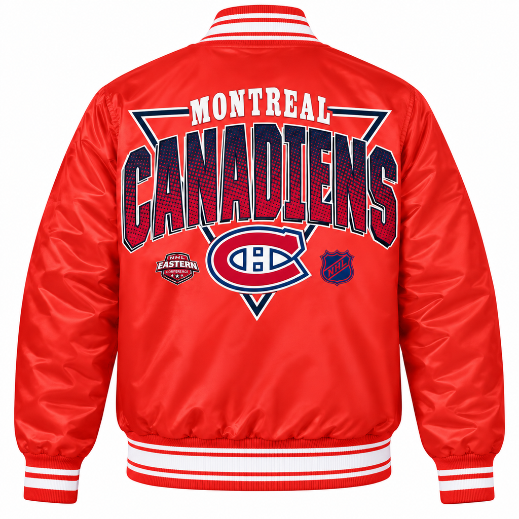 Montreal Canadiens NHL Heavyweight Satin Jacket Back View