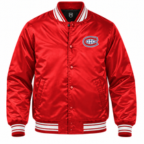 Montreal Canadiens NHL Heavyweight Satin Jacket Front View