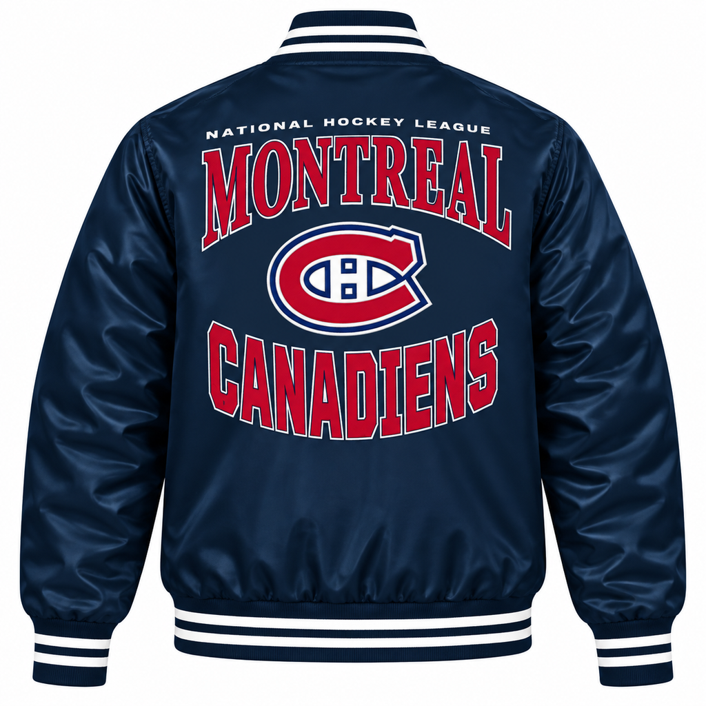 Montreal Canadiens NHL Heavyweight Satin Jacket Back View