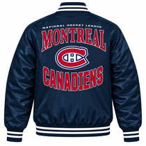 Montreal Canadiens NHL Heavyweight Satin Jacket Back View