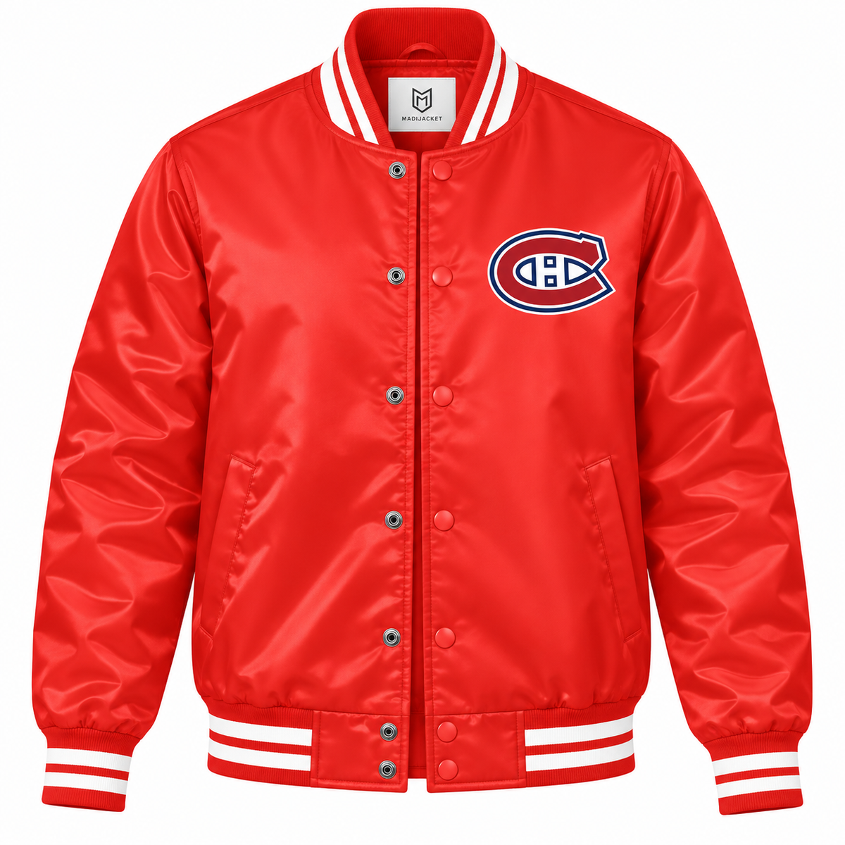 Montreal Canadiens NHL Heavyweight Satin Jacket Front View