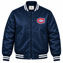 Montreal Canadiens NHL Heavyweight Satin Jacket Front View