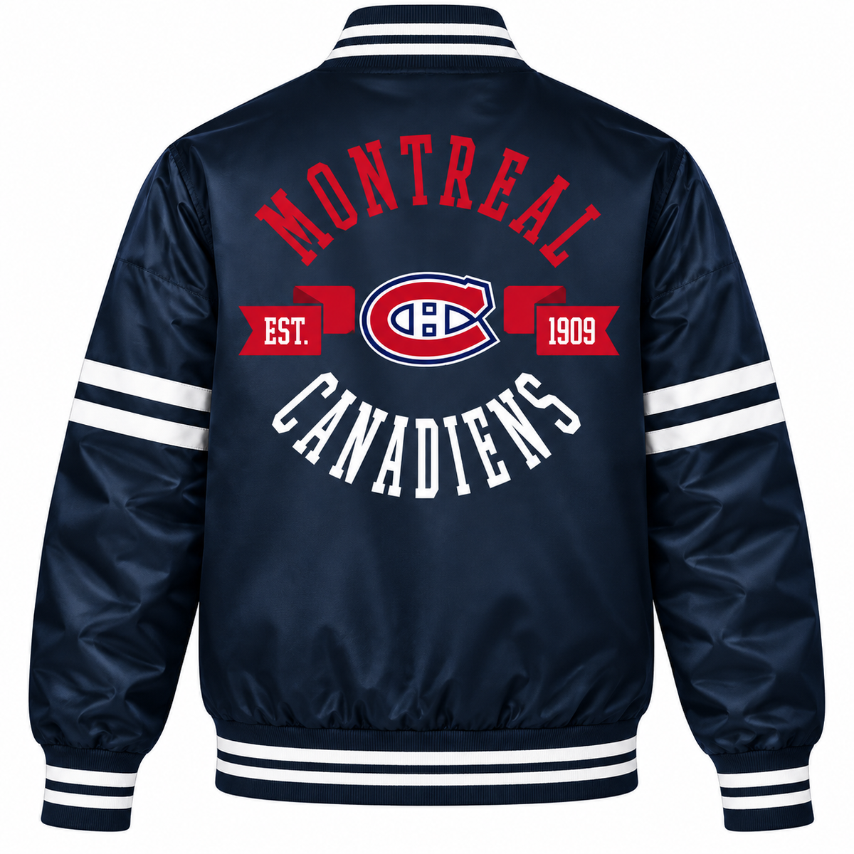 Montreal Canadiens NHL Heavyweight Satin Jacket Back View